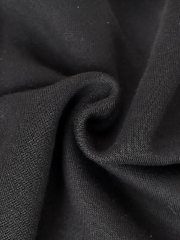 Sudadera cepillada de mezcla de algodón negra Sudadera cepillada de mezcla de algodón negra