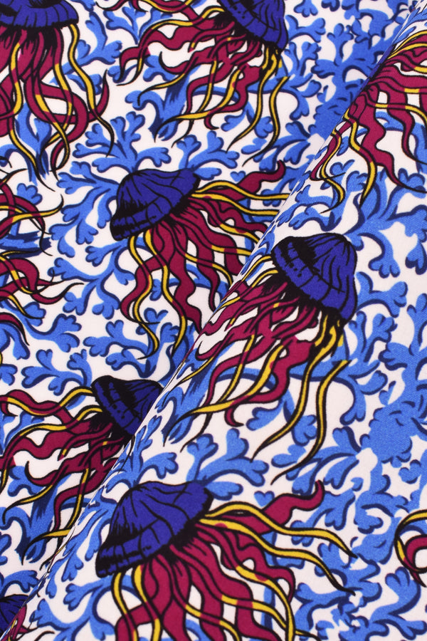 Plain weave fabric 100% Viscose marine pattern Plain weave fabric 100% Viscose marine pattern