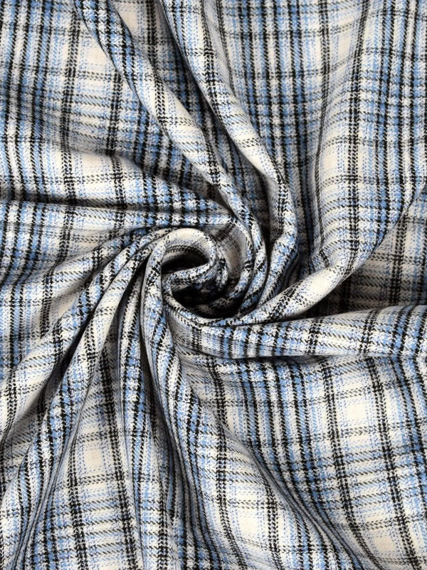 Flanella in cotone check celeste Flanella in cotone check celeste