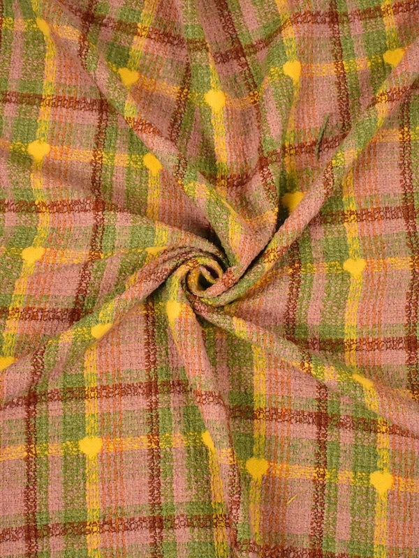 Tweed check Rosa, giallo e verde Tweed check Rosa, giallo e verde