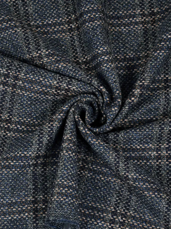 Tartan misto lana cardata blu Tartan misto lana cardata blu