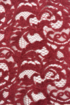 Velvety Lace effect, Bordeaux, 100% Polyester