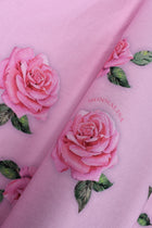 Jersey-Stretch aus Baumwolle mit Blumendruck, Rosa, 93% Baumwolle - 7% Elastan