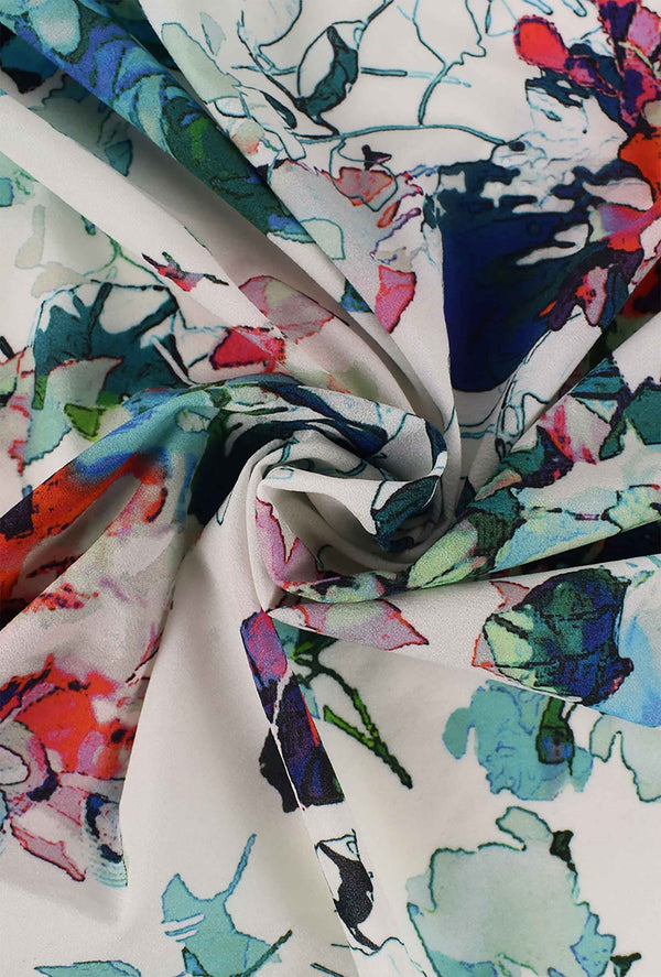 Printed two-way stretch chiffon