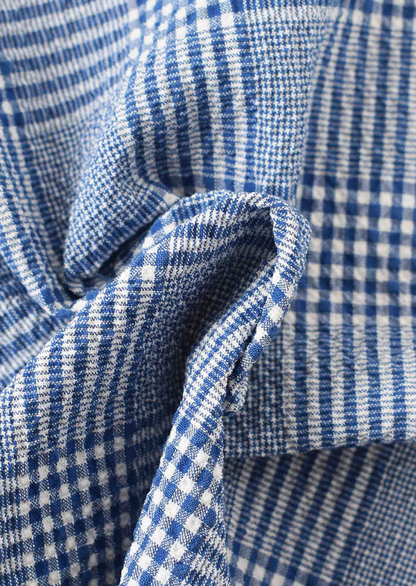 Prince of Wales crinkle cotton