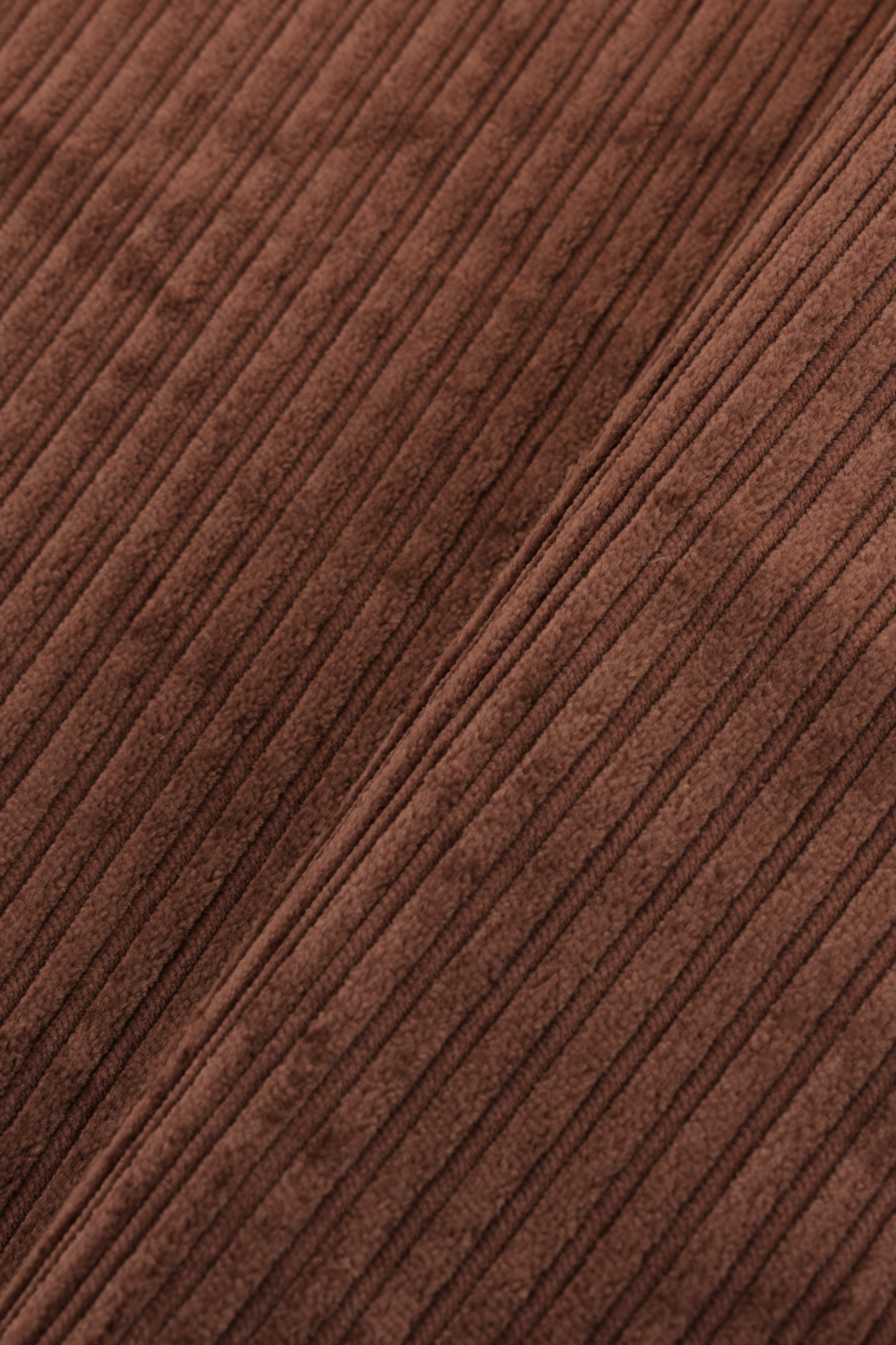 Brown wide ribbed cotton velvet