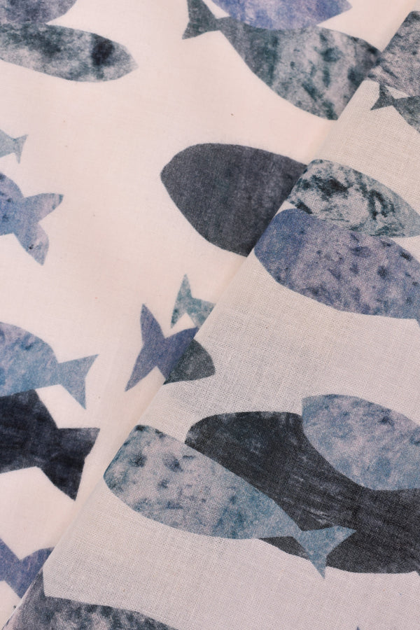 Plain weave fabric 100% Cotton marine pattern