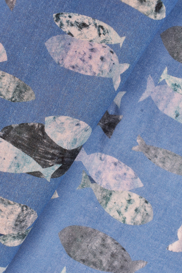Plain weave fabric 100% Cotton marine pattern