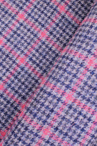 Laine tropicale 100% Laine fantaisie tartan, Bleu