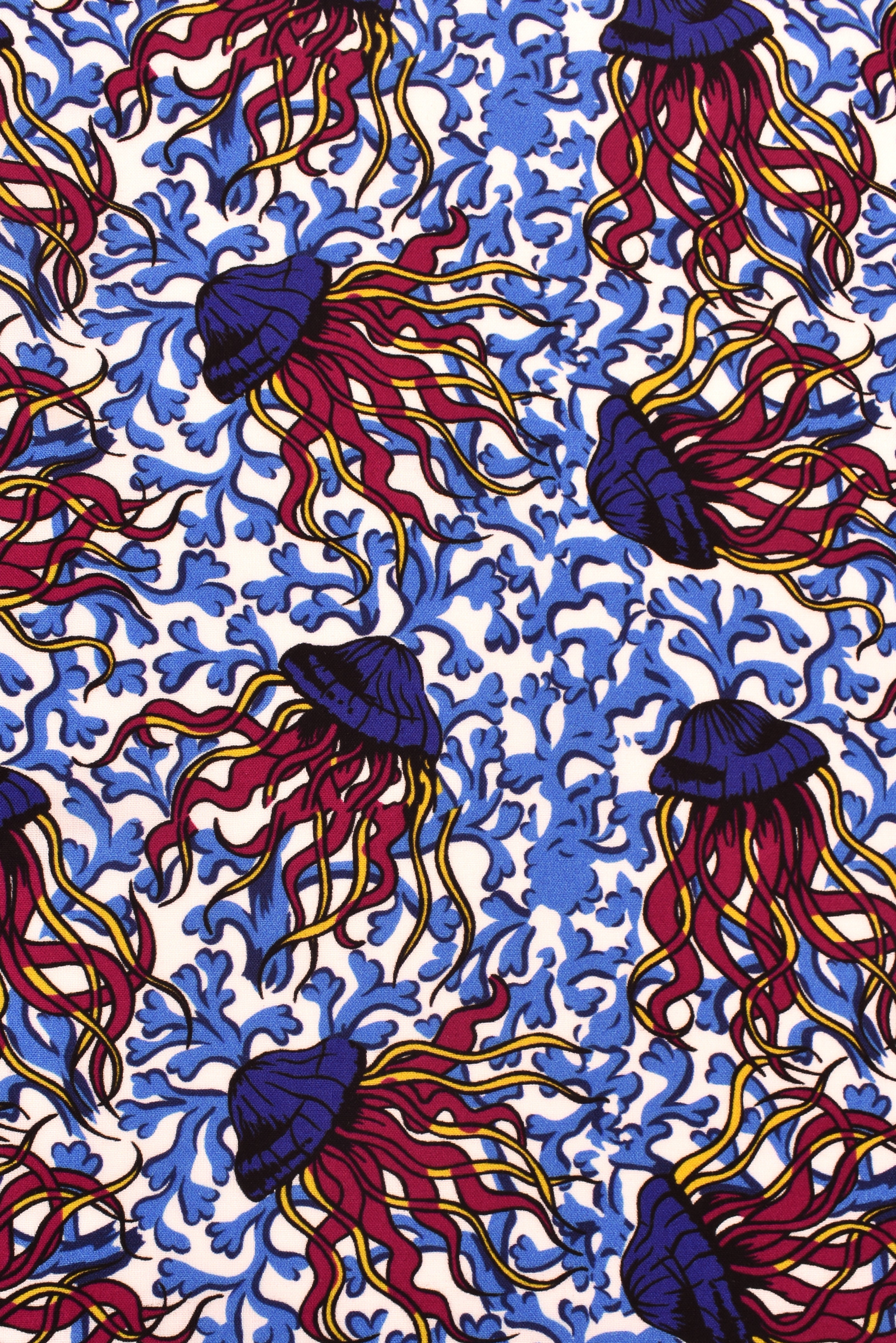 Plain weave fabric 100% Viscose marine pattern