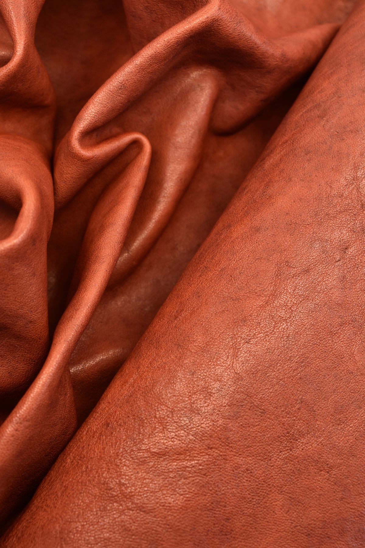 Washed Lambskin Nappa at Vegetable 0.9mm, Rust