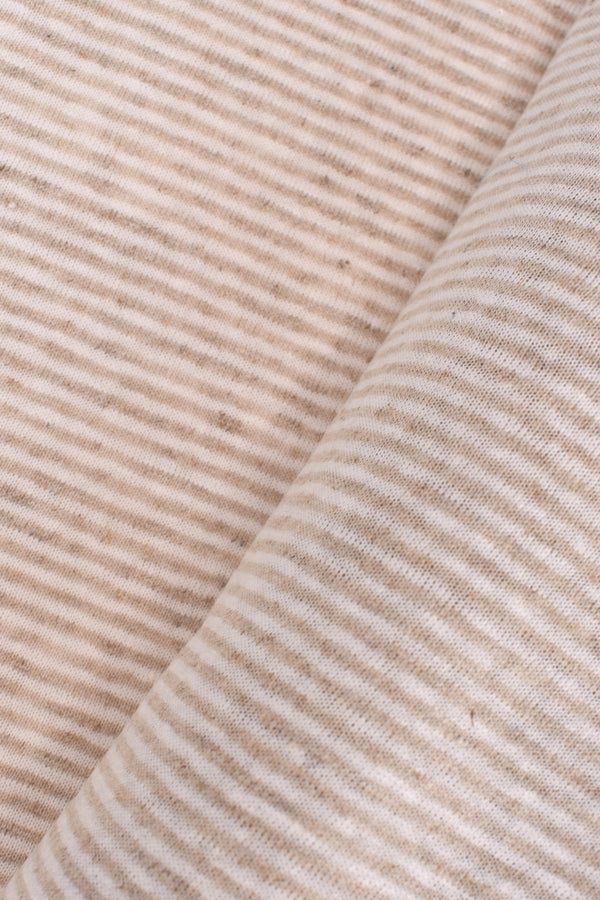 Jersey mélangé Viscose et Lin à motifs À rayures