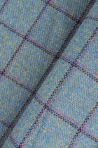 Panno 100% lana fantasia a quadri, Bleu ciel, 100% Laine