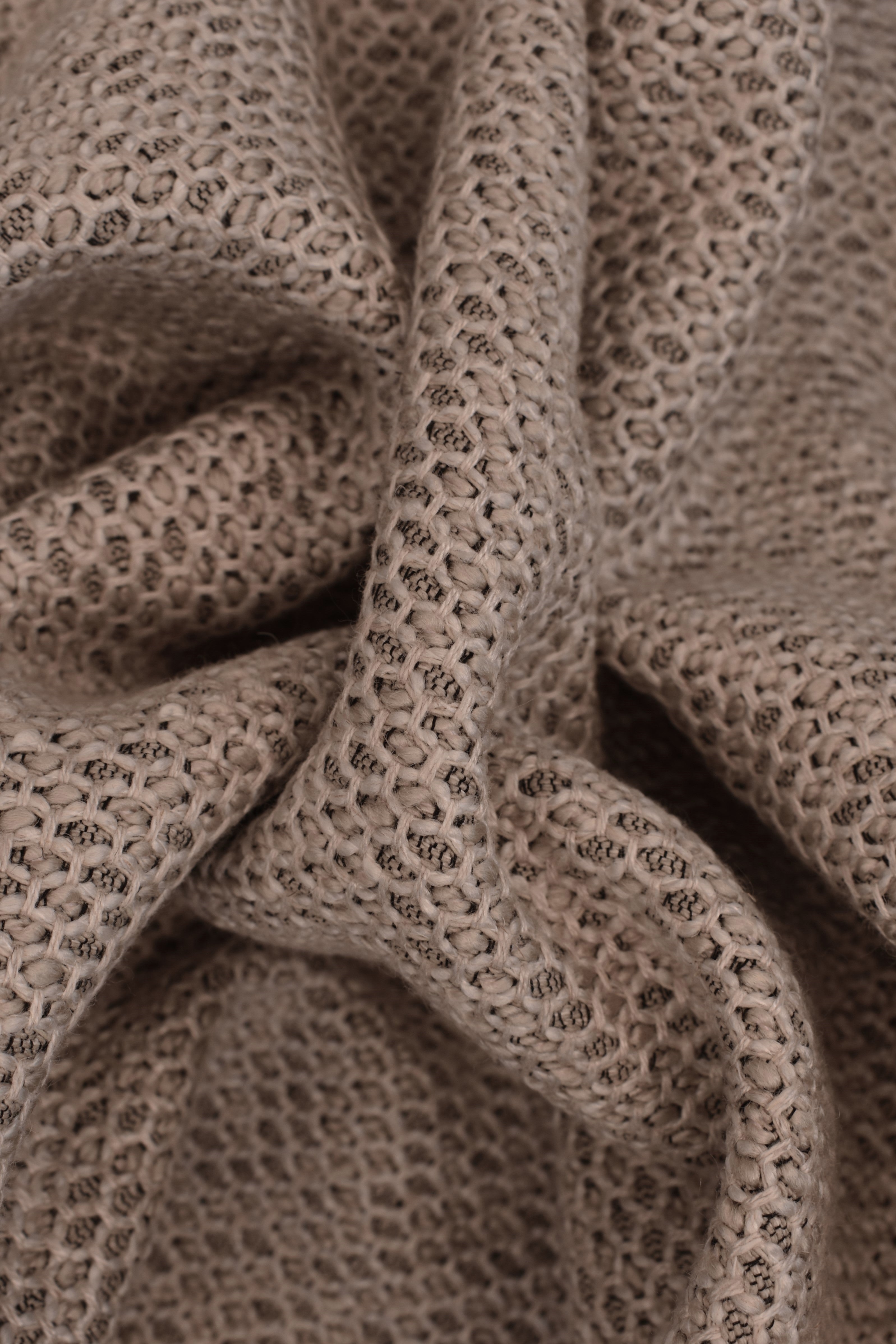 Tessuto unito tweed per arredamento in misto cotone