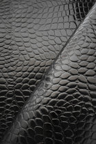 Mezzo vitello stampa cocco verniciato 1,3 mm, Nero, Stampa Rettile