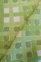 Plain weave fabric 100% Viscose Geometric print, Green