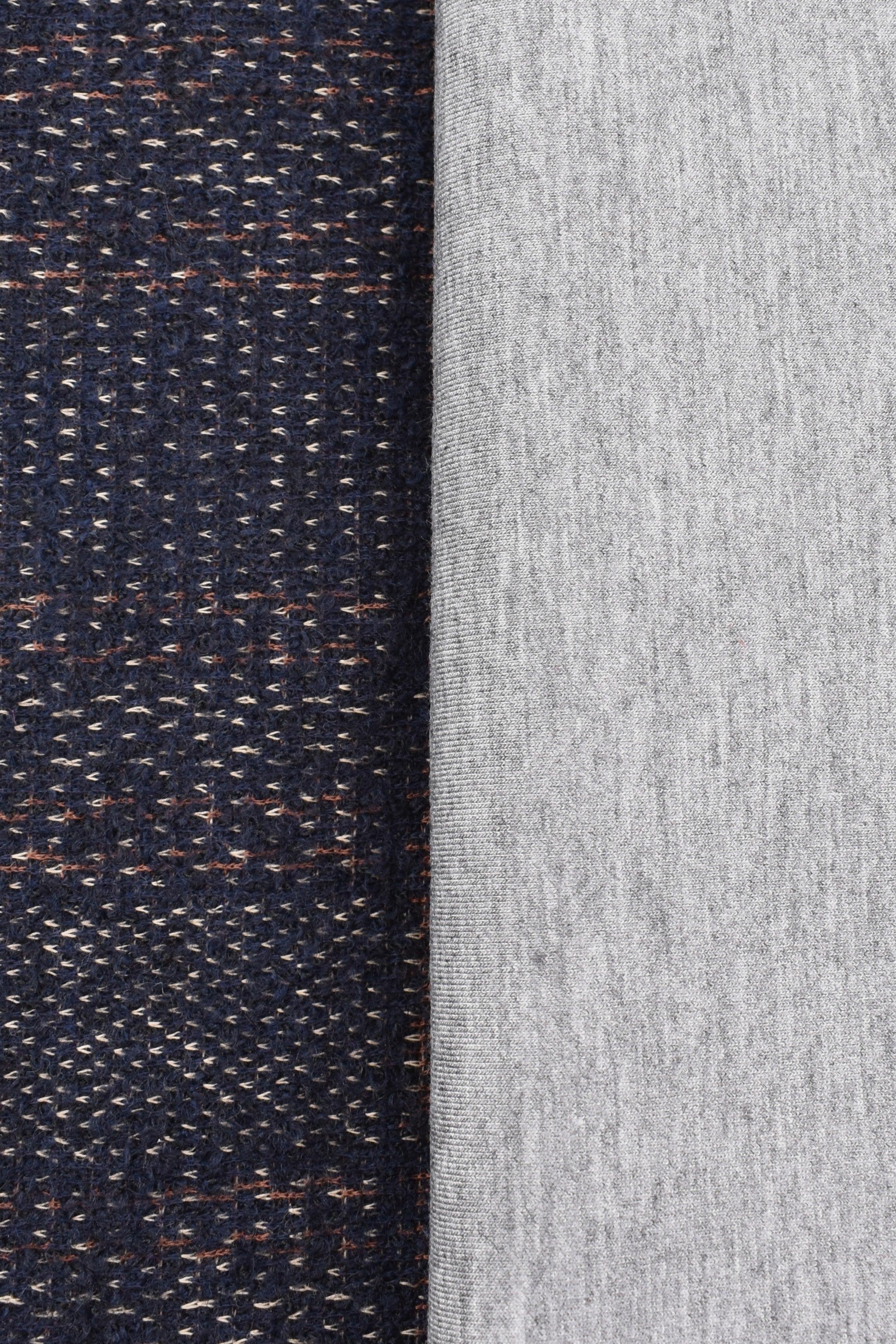 Jacquard accoppiato scuba stretch misto cotone e lana