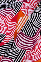 Toile unie 100% Viscose Imprimé géométrique optical, Fuchsia