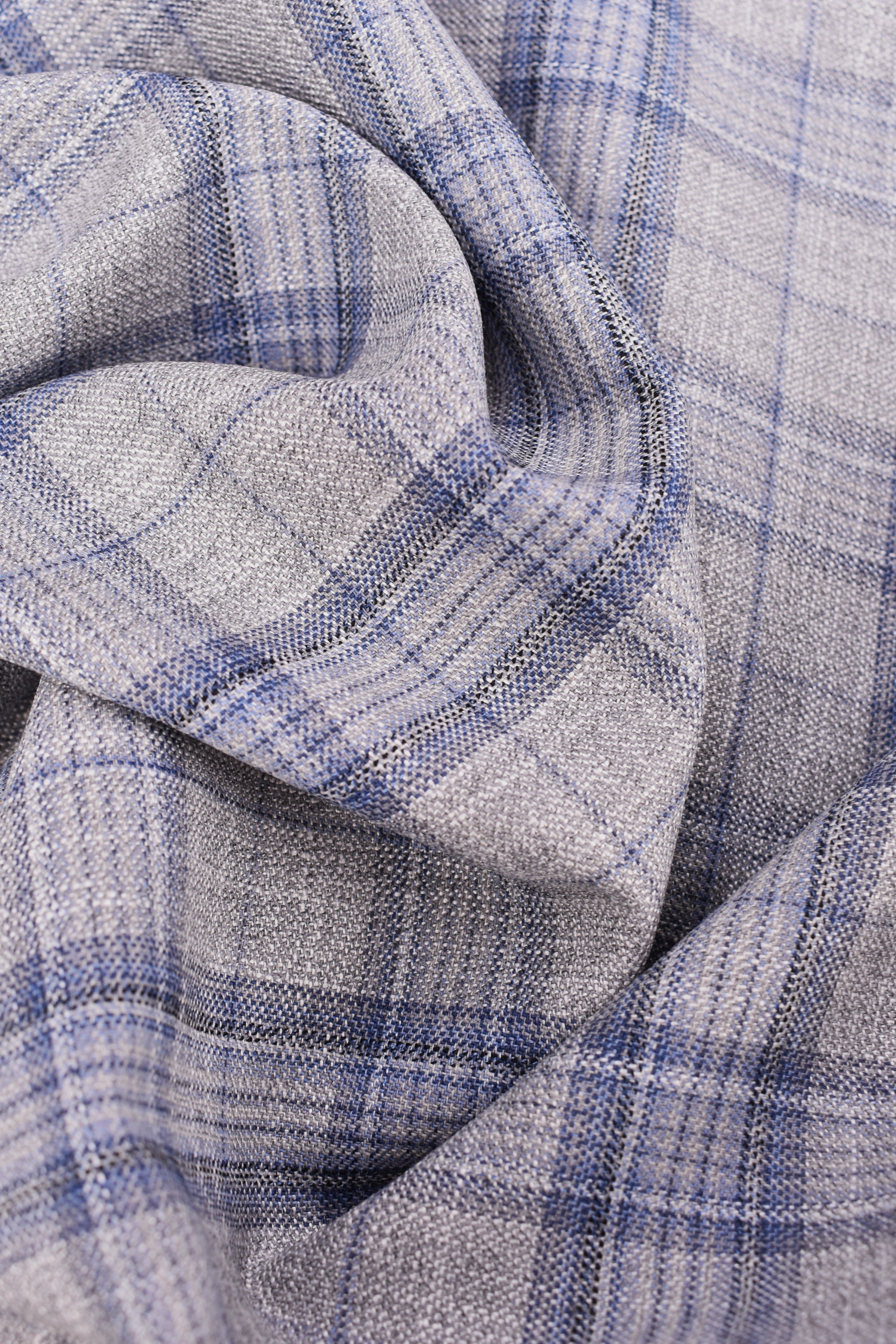 Tartan wool blend stretch