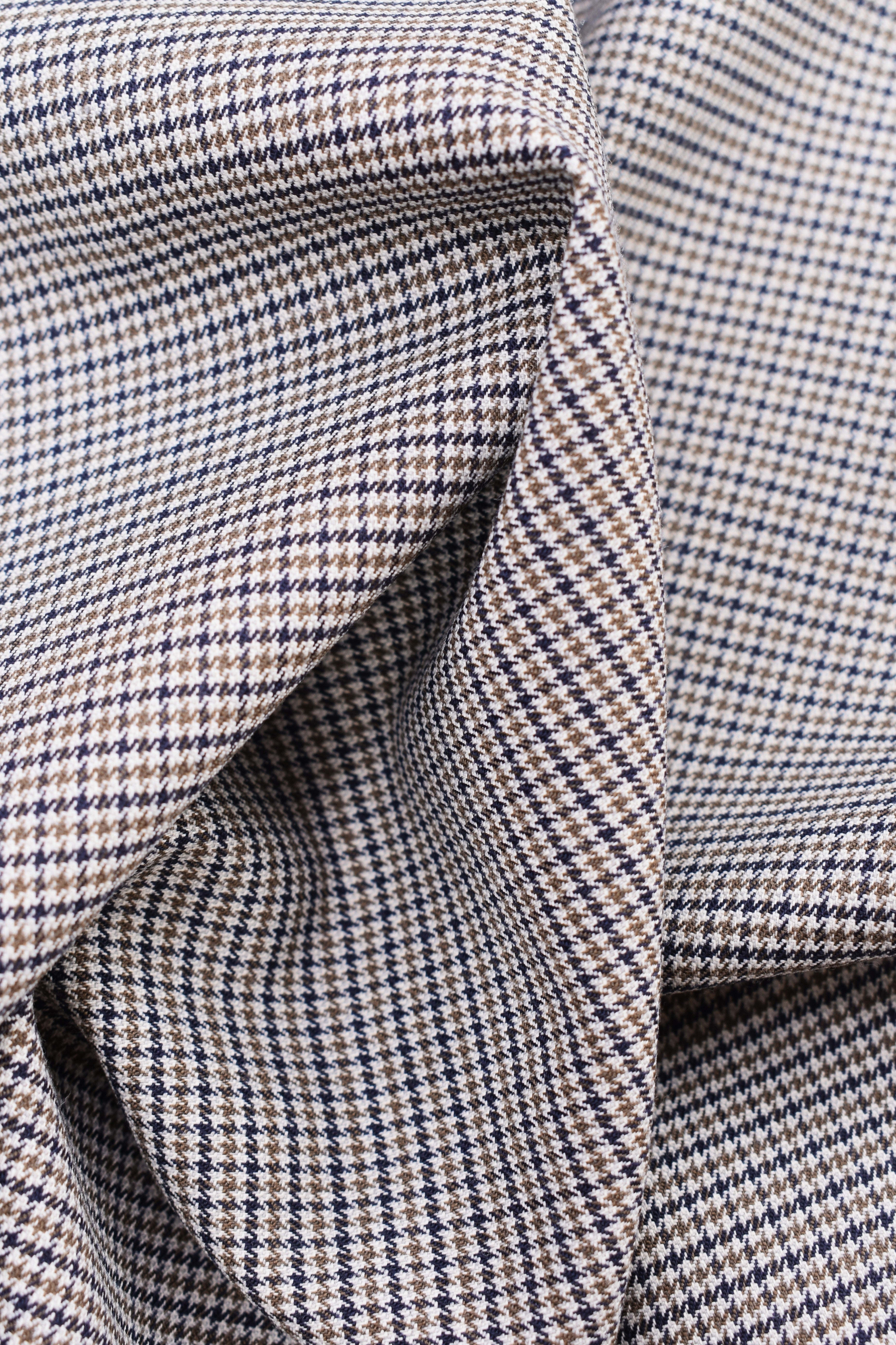 Fresco wool stretch wool blend virgin wool Pied de Poule pattern