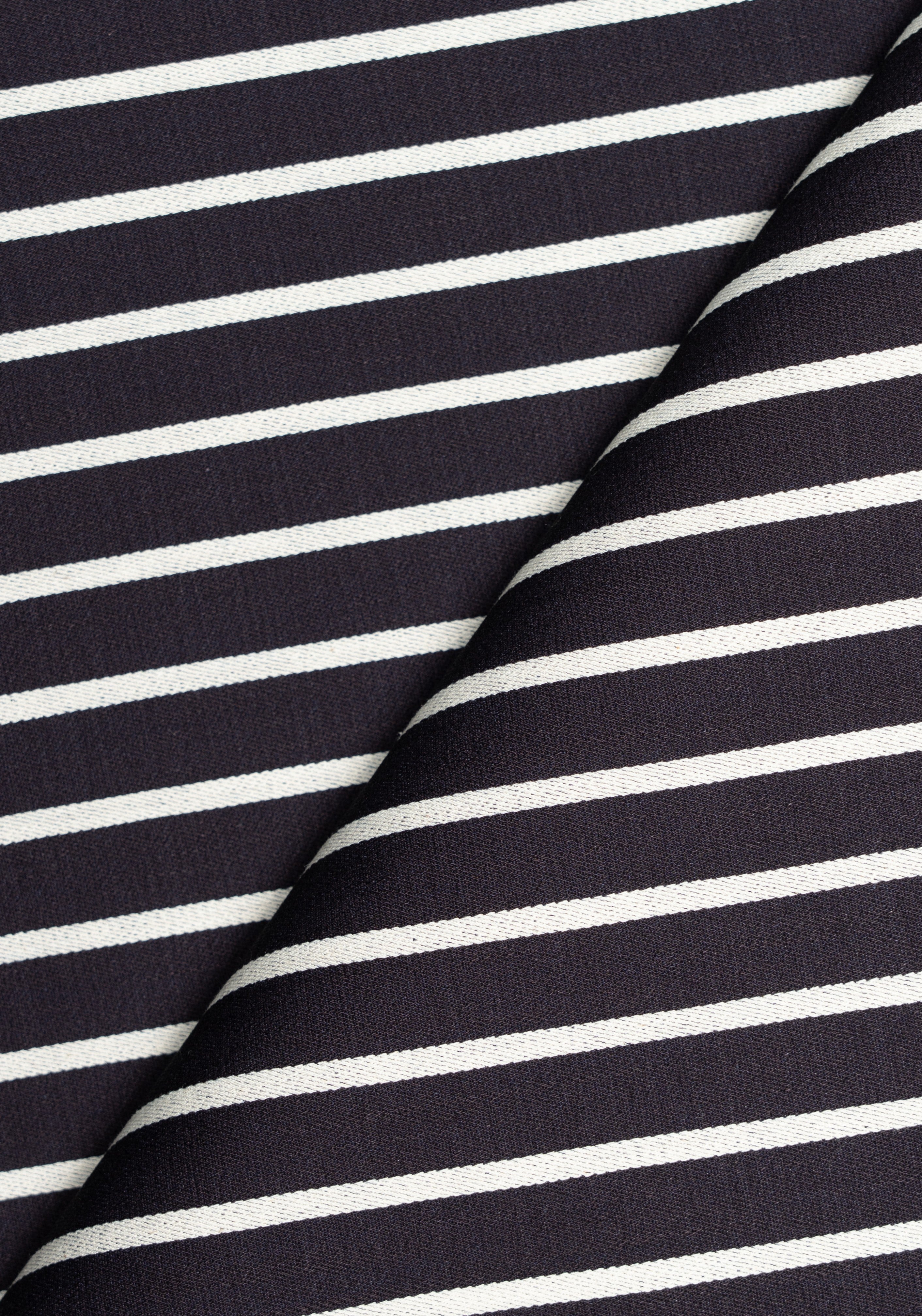 Denim stretch cotton fabric with striped pattern - 10.3 oz