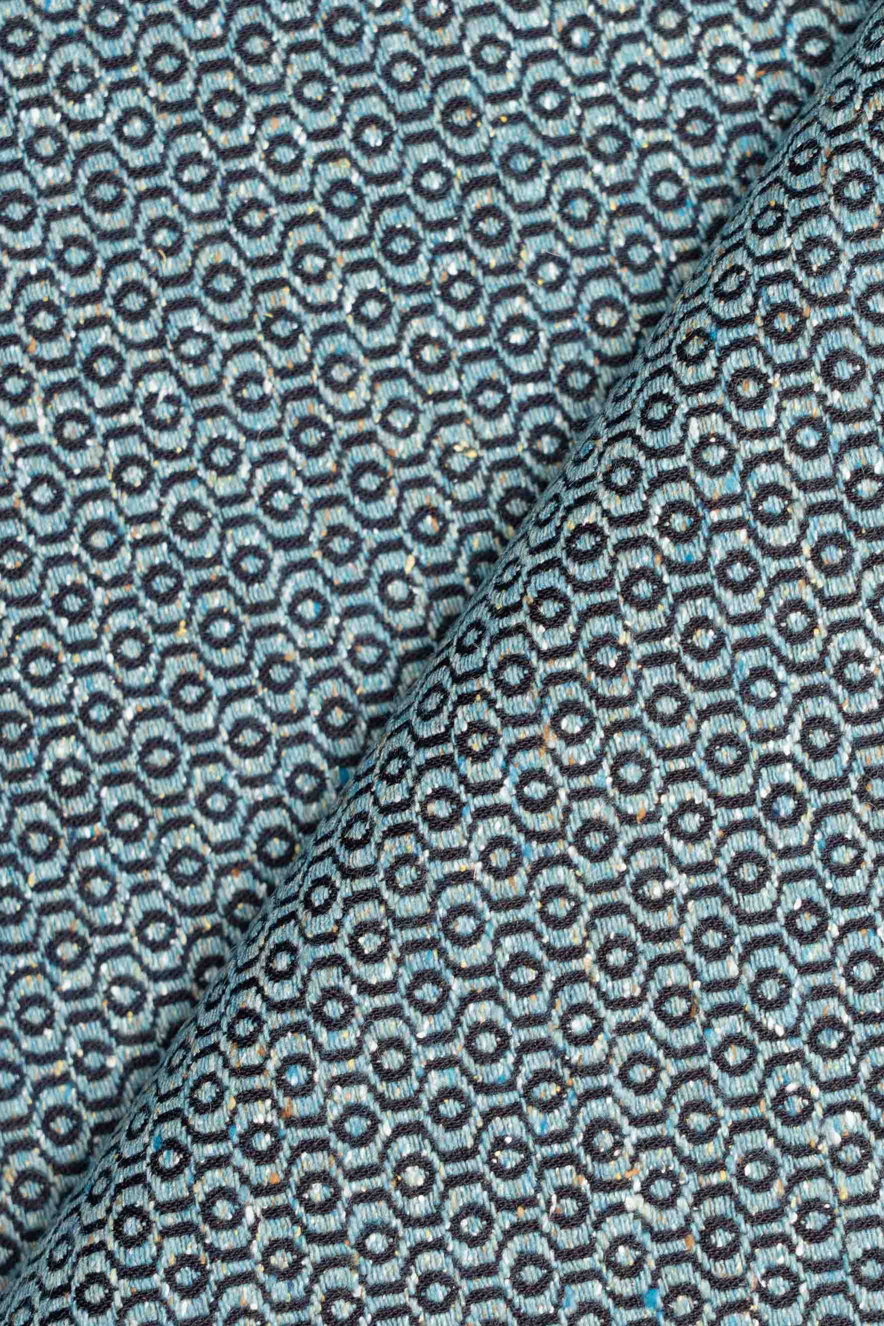 Jacquard stretch misto seta, lana e cotone fantasia geometrica