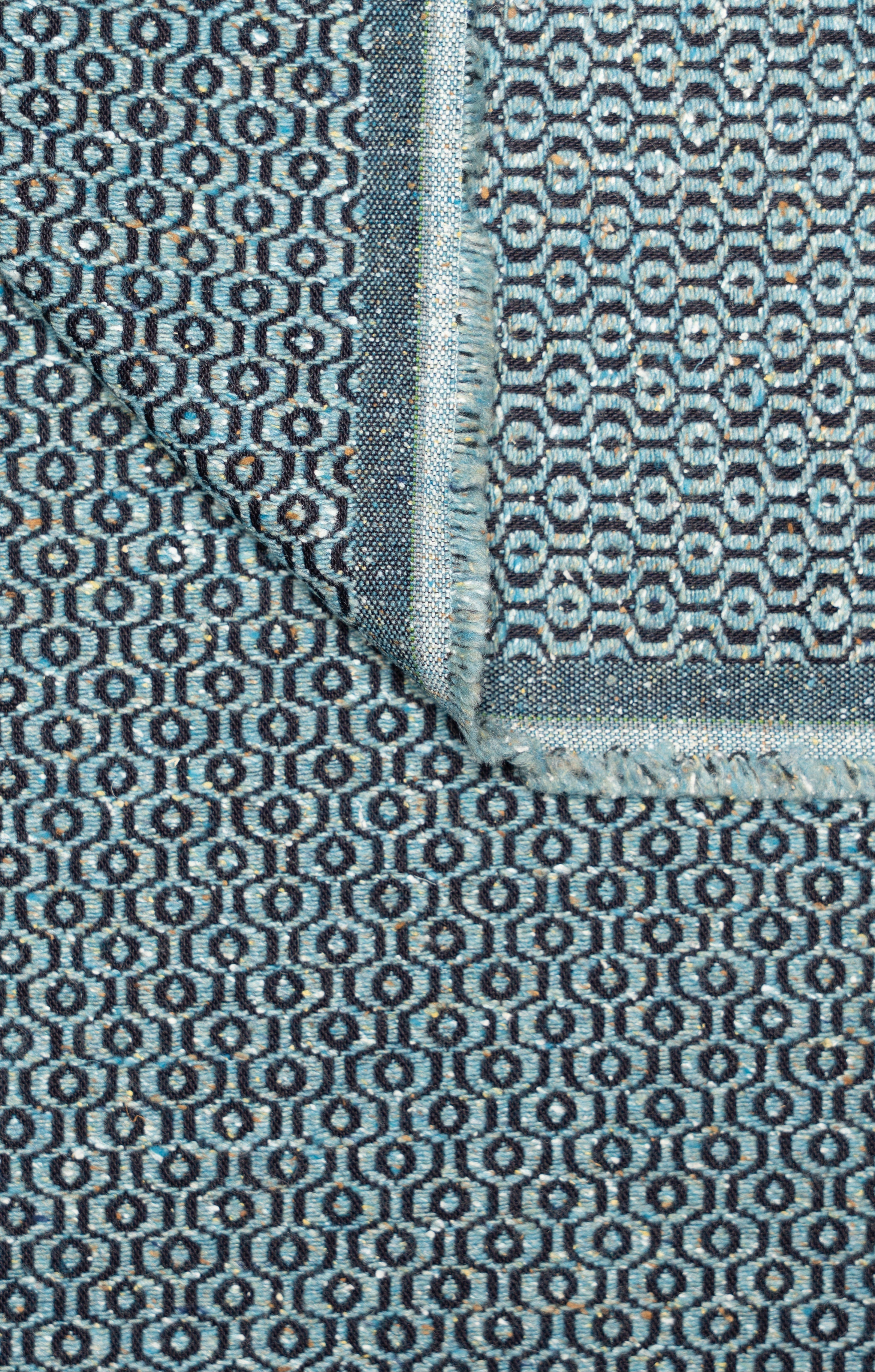 Jacquard stretch misto seta, lana e cotone fantasia geometrica
