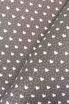 Tela 100% cotone fantasia a cuori per arredamento, Grigio