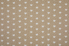 Plain weave fabric 100% Cotton heart pattern for home furnishing, Beige