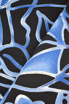 Geometric Print Viscose Blend Jersey, Blue, 70% Viscose - 30% Polyester