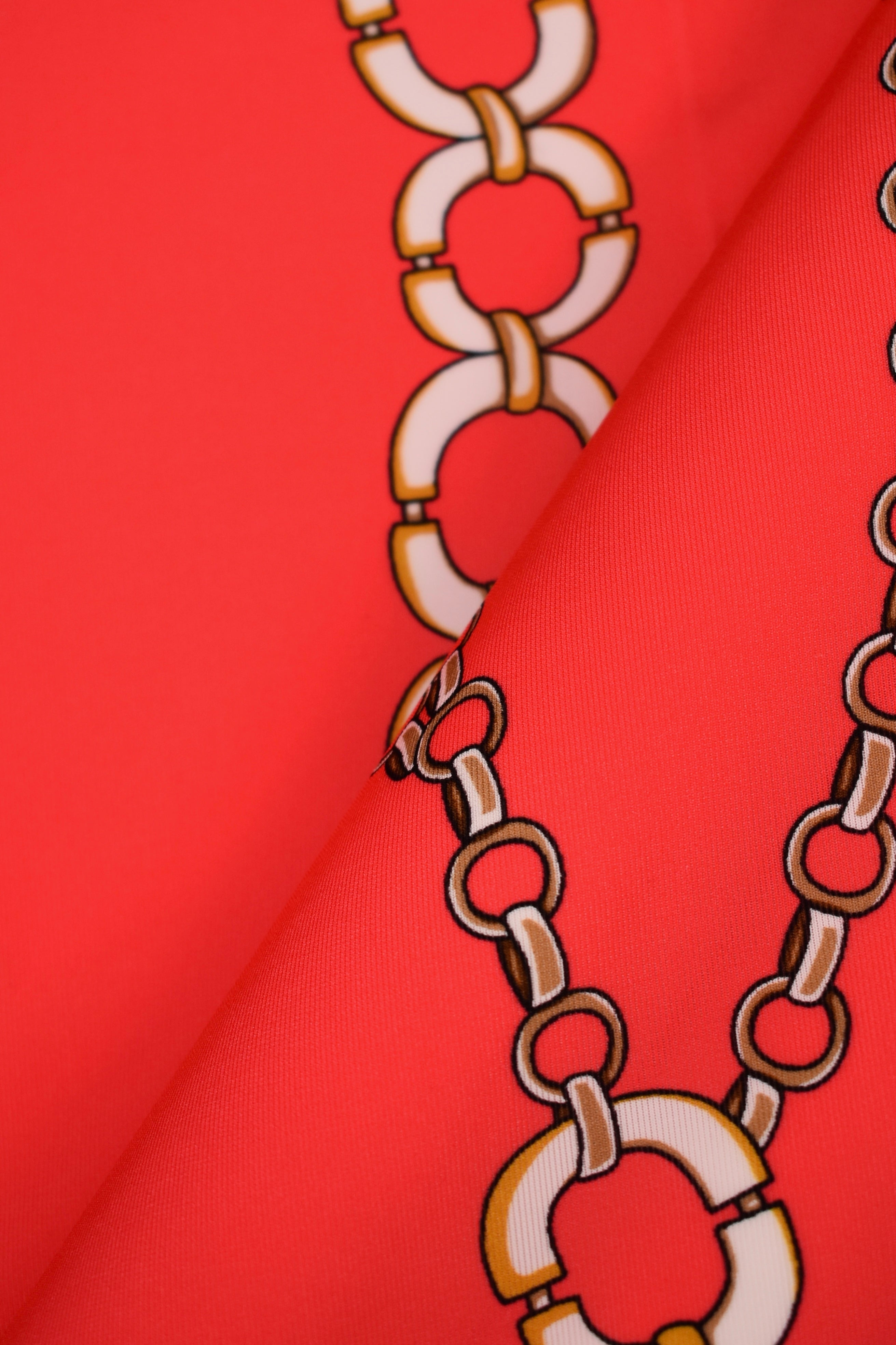 Jersey viscose printed fabric with chain pattern stretch