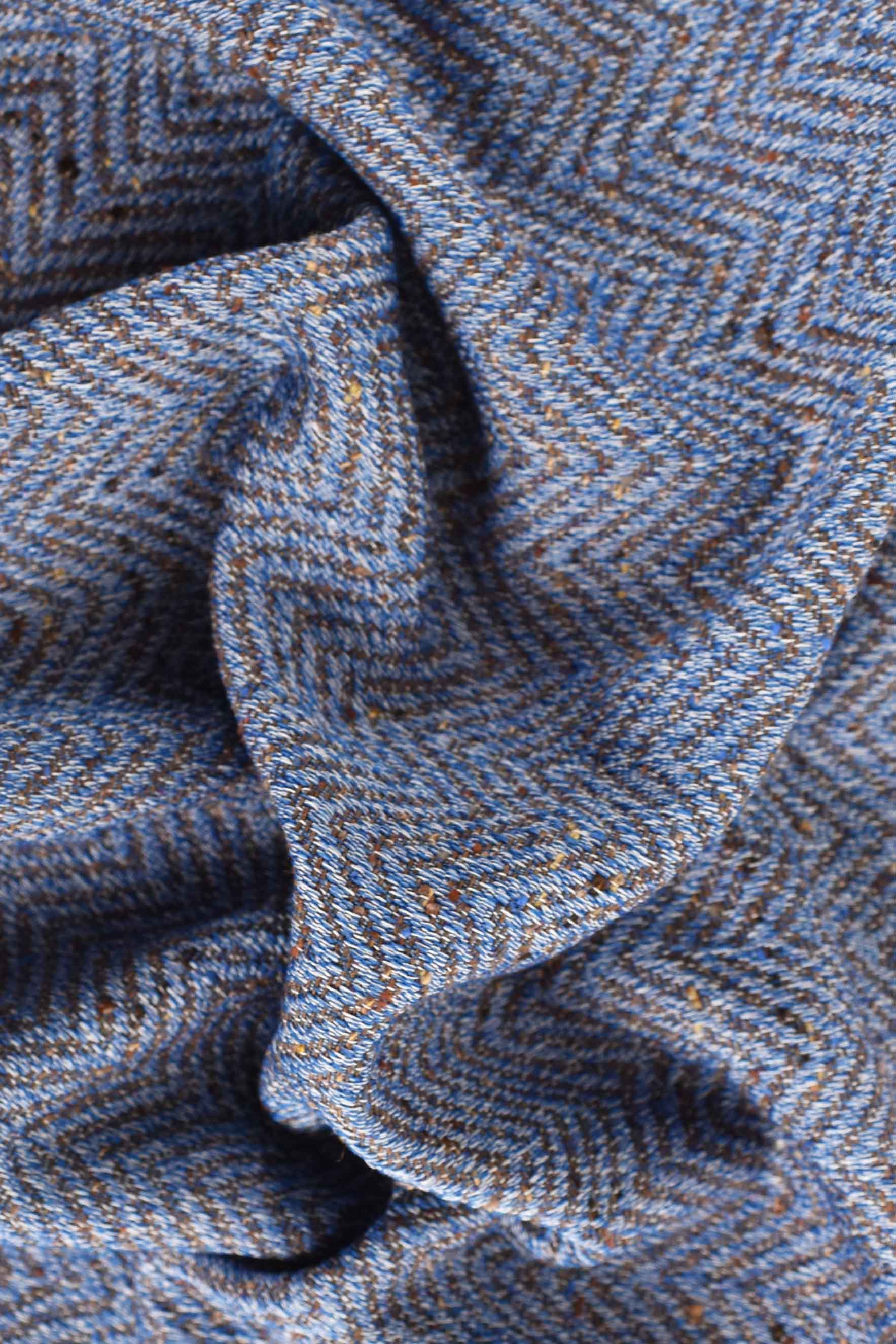 Cotton blend jacquard, light blue