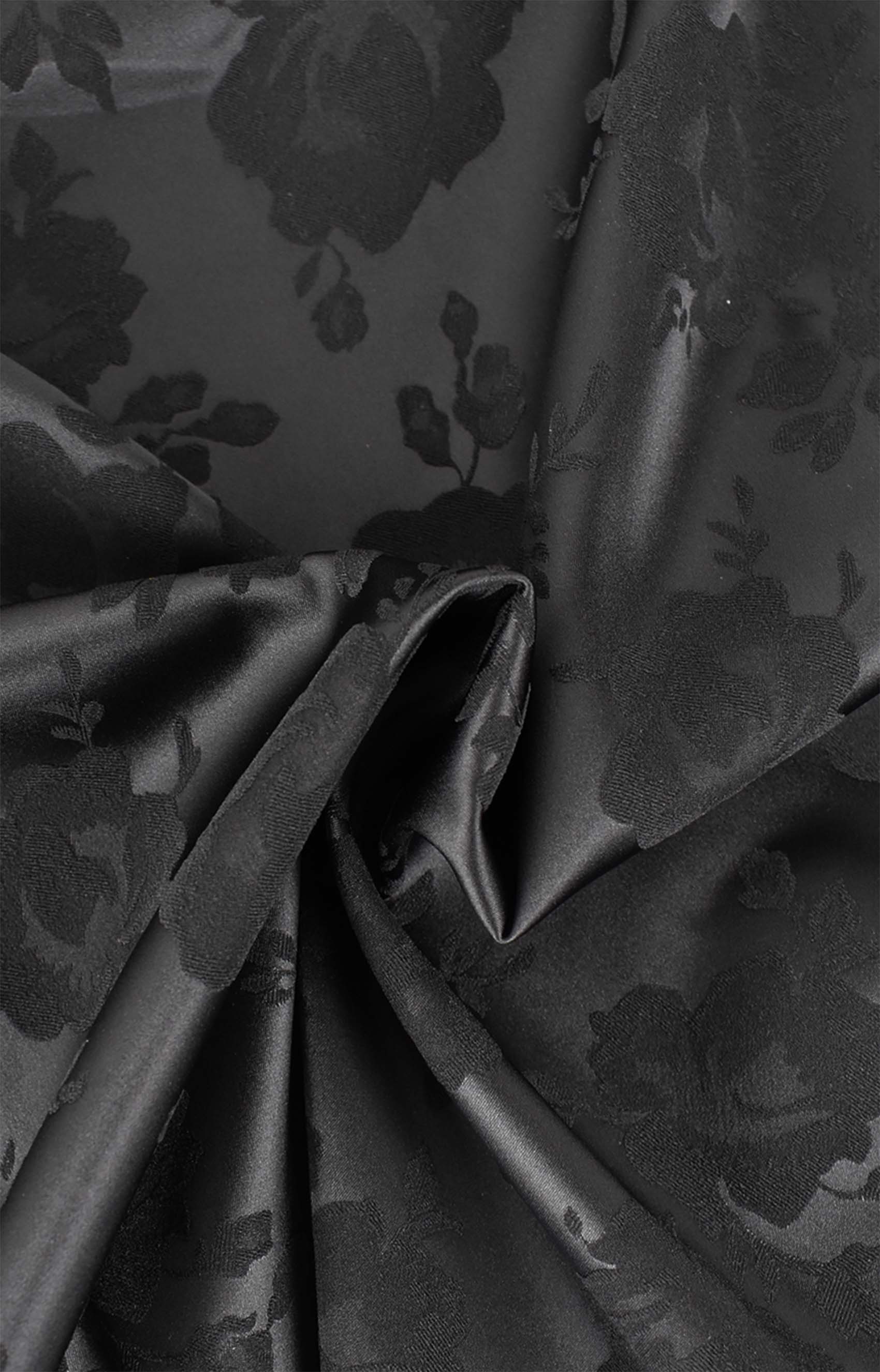 Jacquard elástico negro brillante