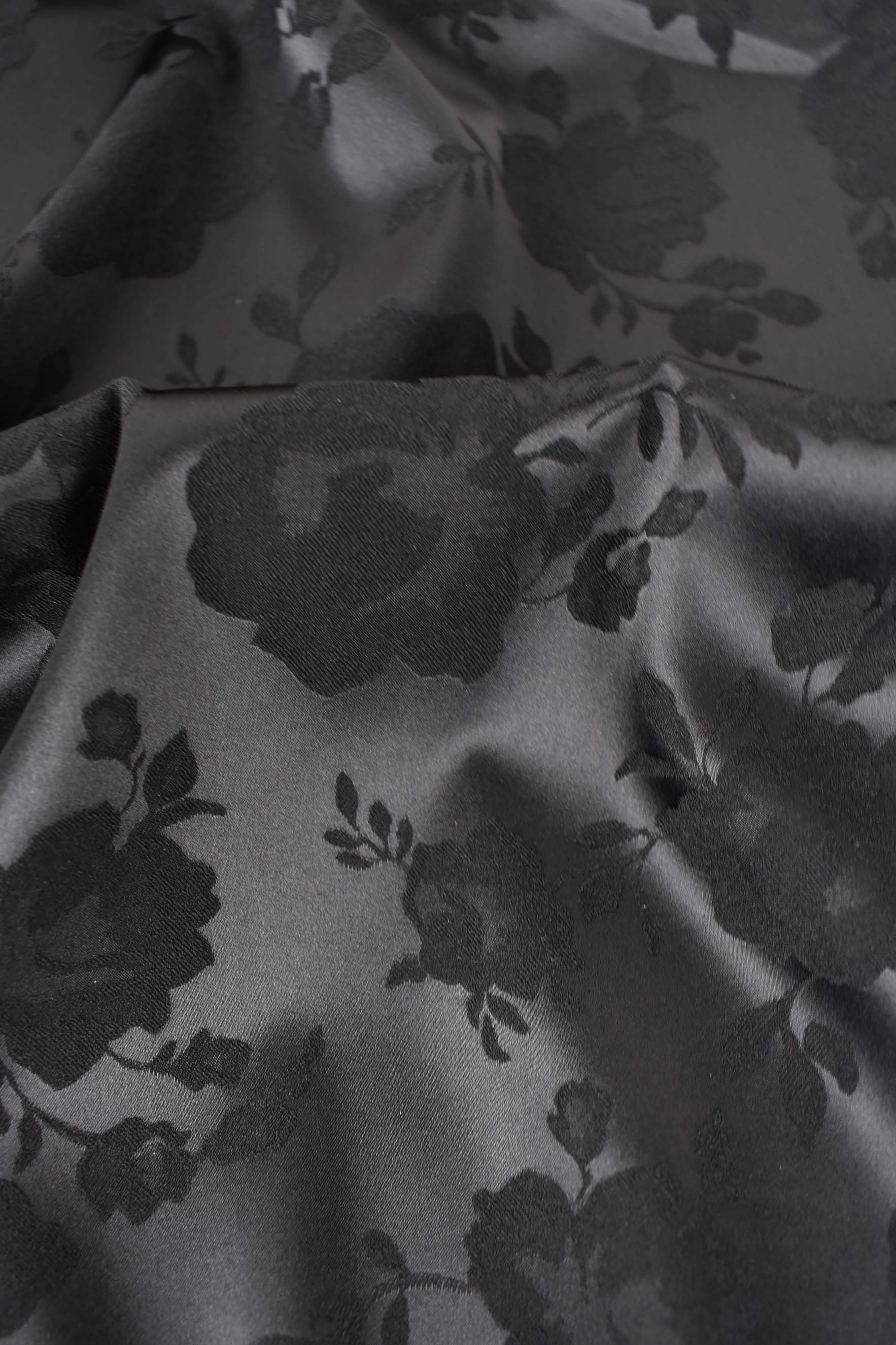 Jacquard elástico negro brillante