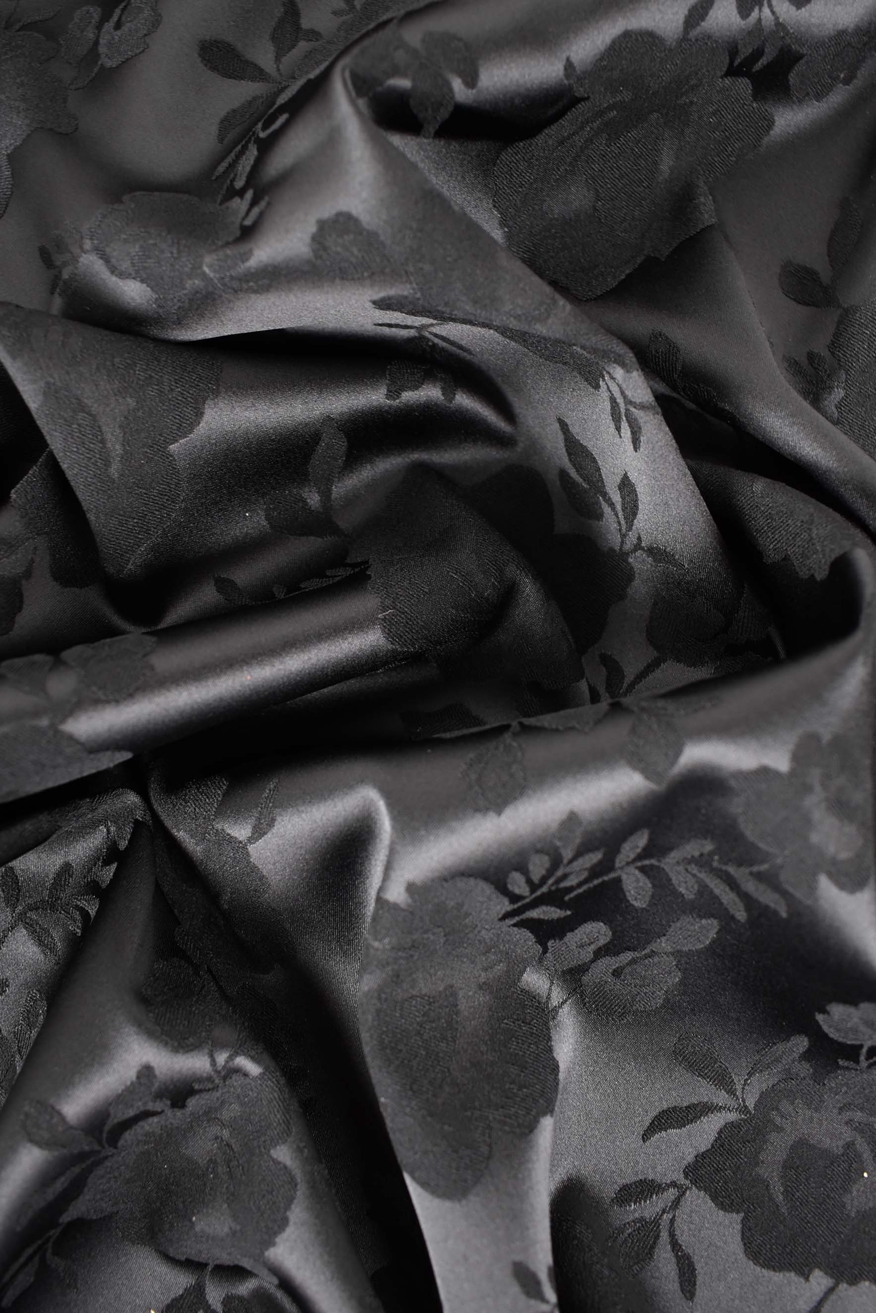 Jacquard extensible noir brillant