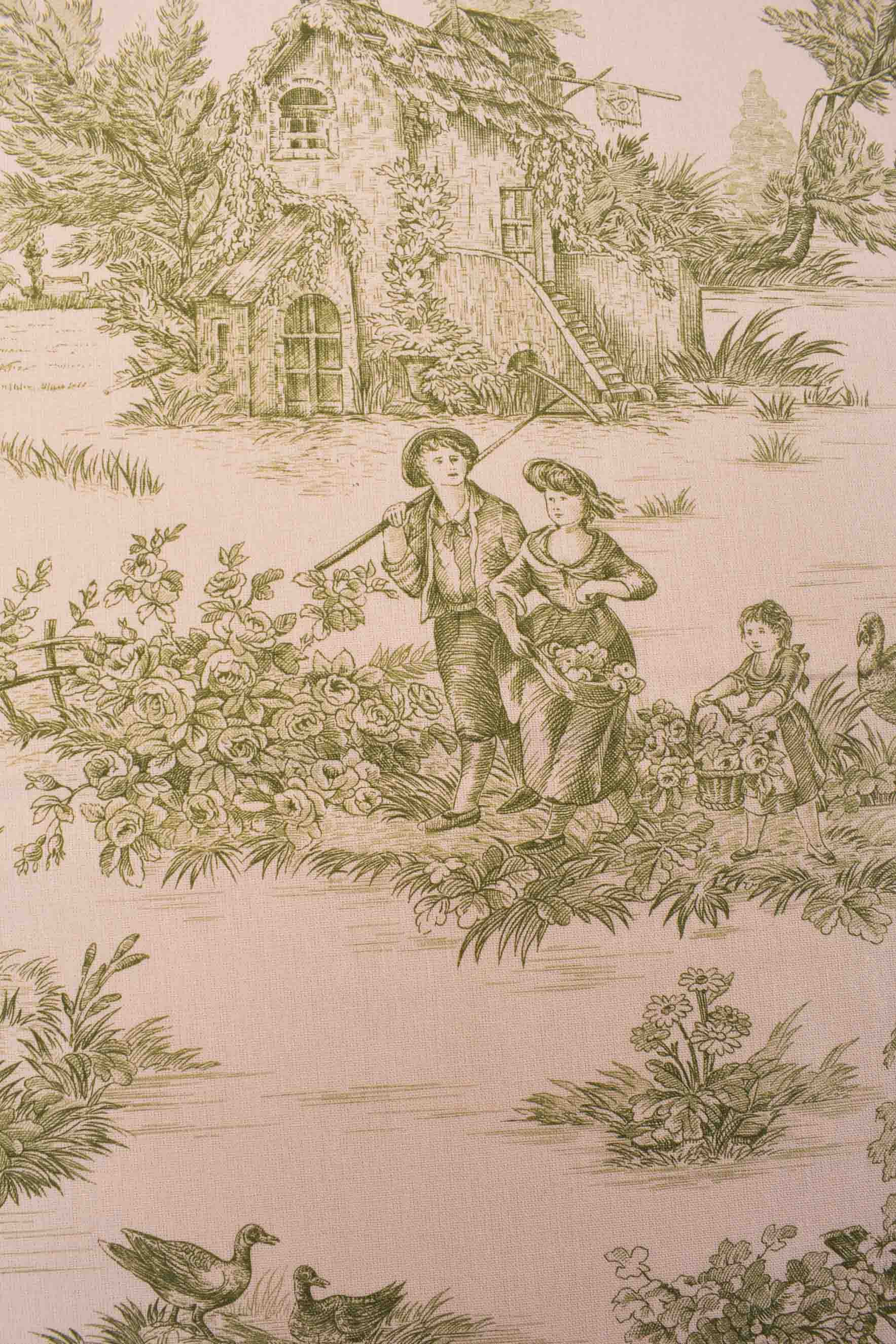 Tela 100% Baumwolle Fantasie Toile de Jouy für die Inneneinrichtung