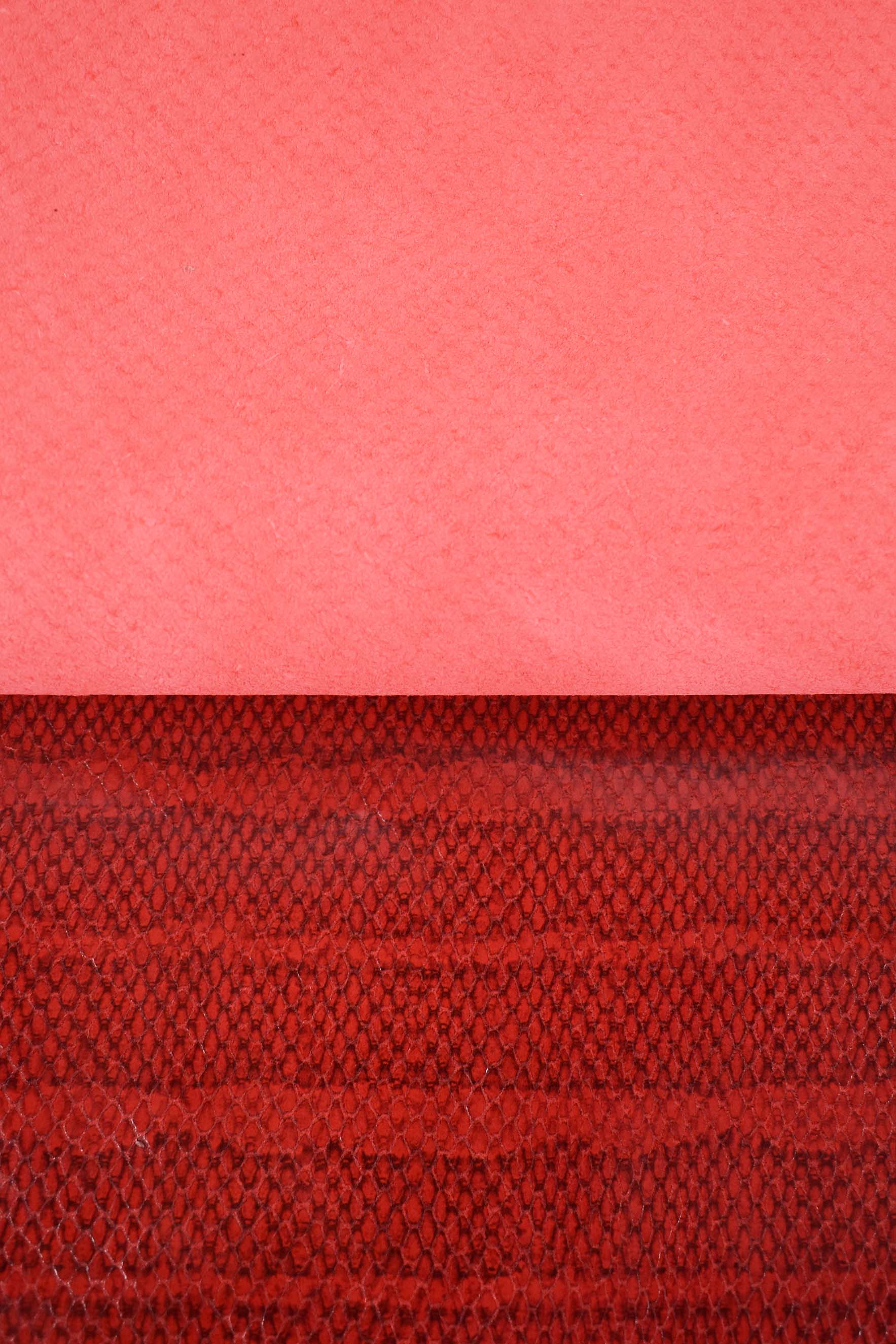 Demi-cuir de veau imprimé rouge