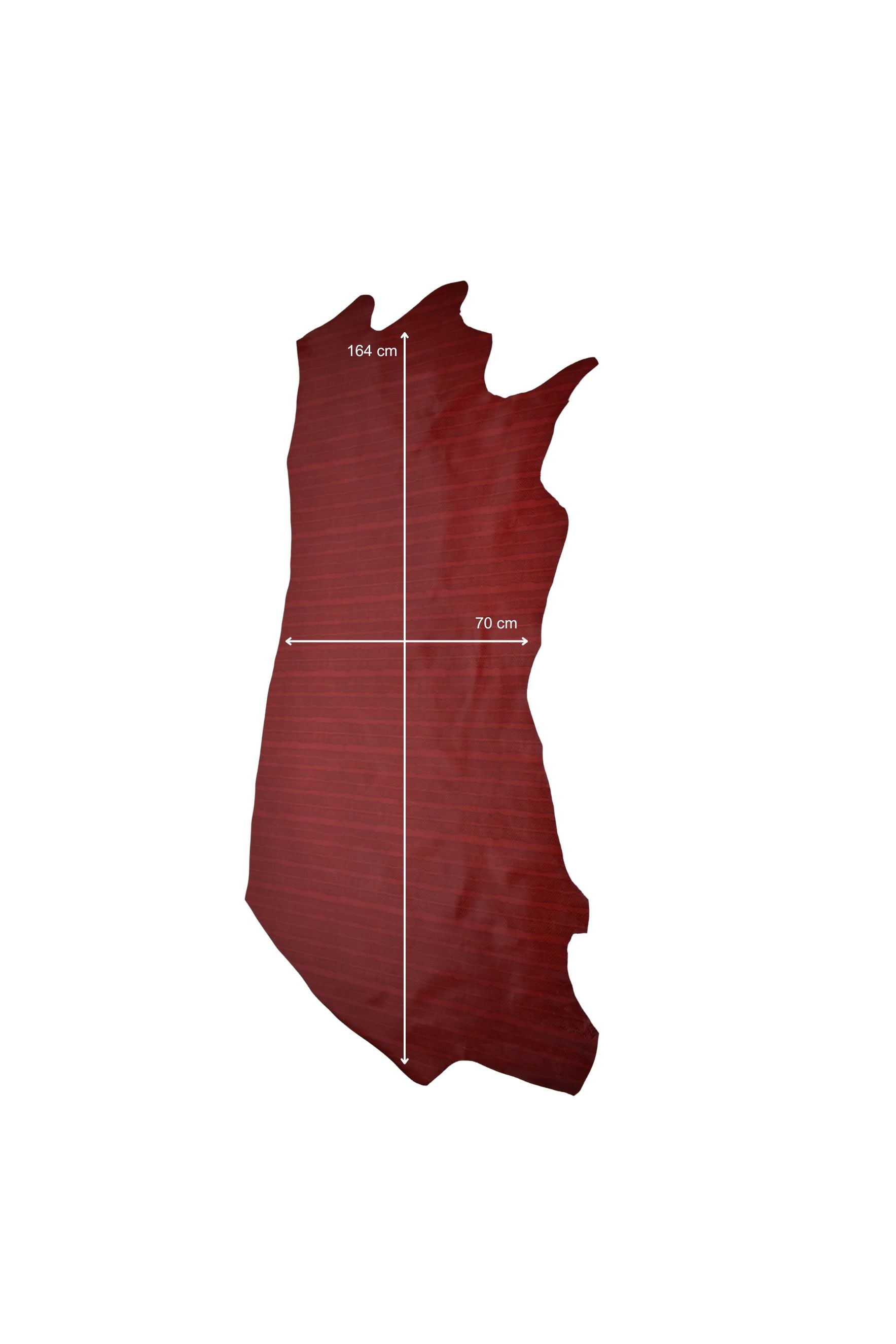 Demi-cuir de veau imprimé rouge