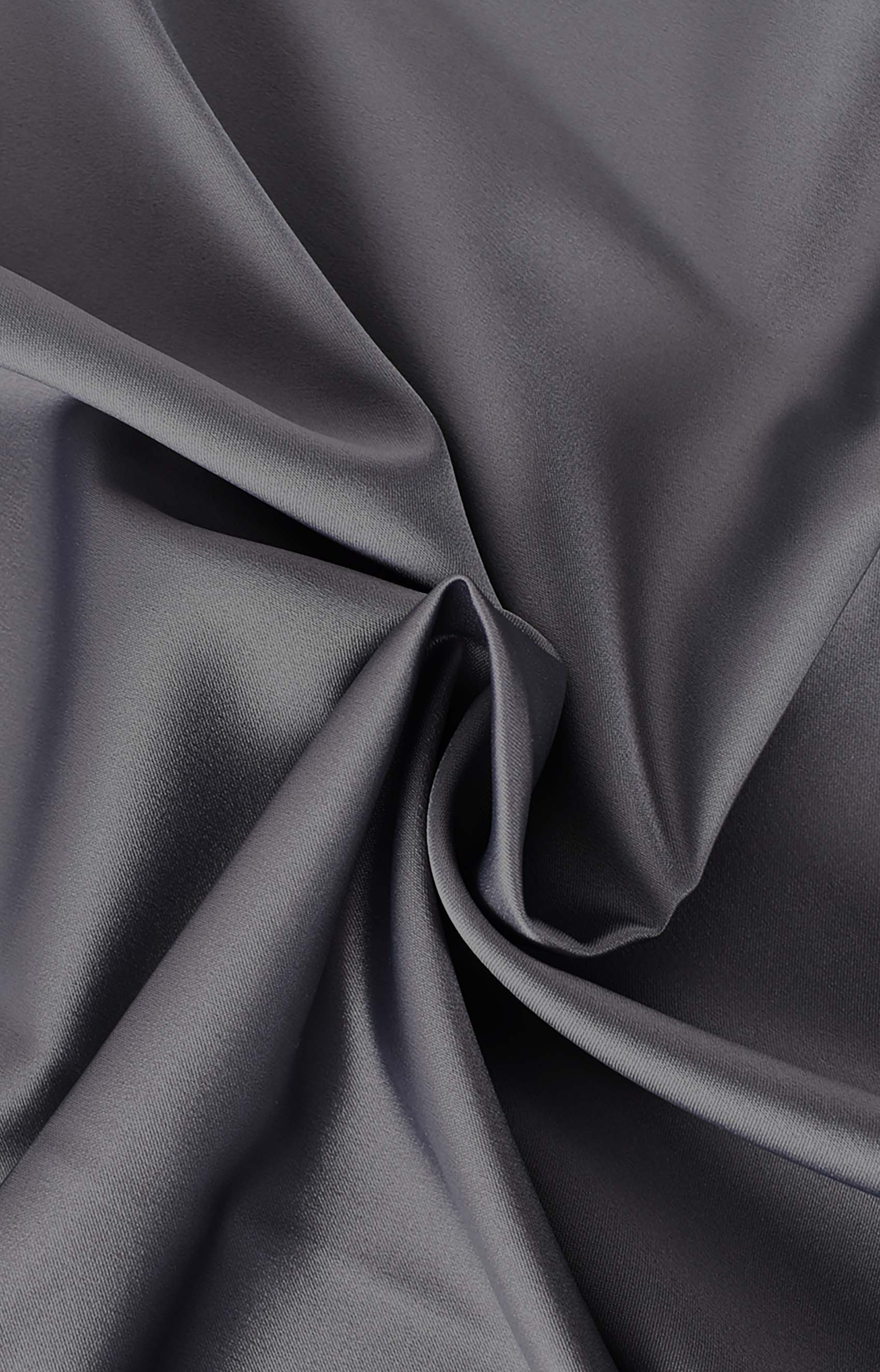Dark grey solid colour satin