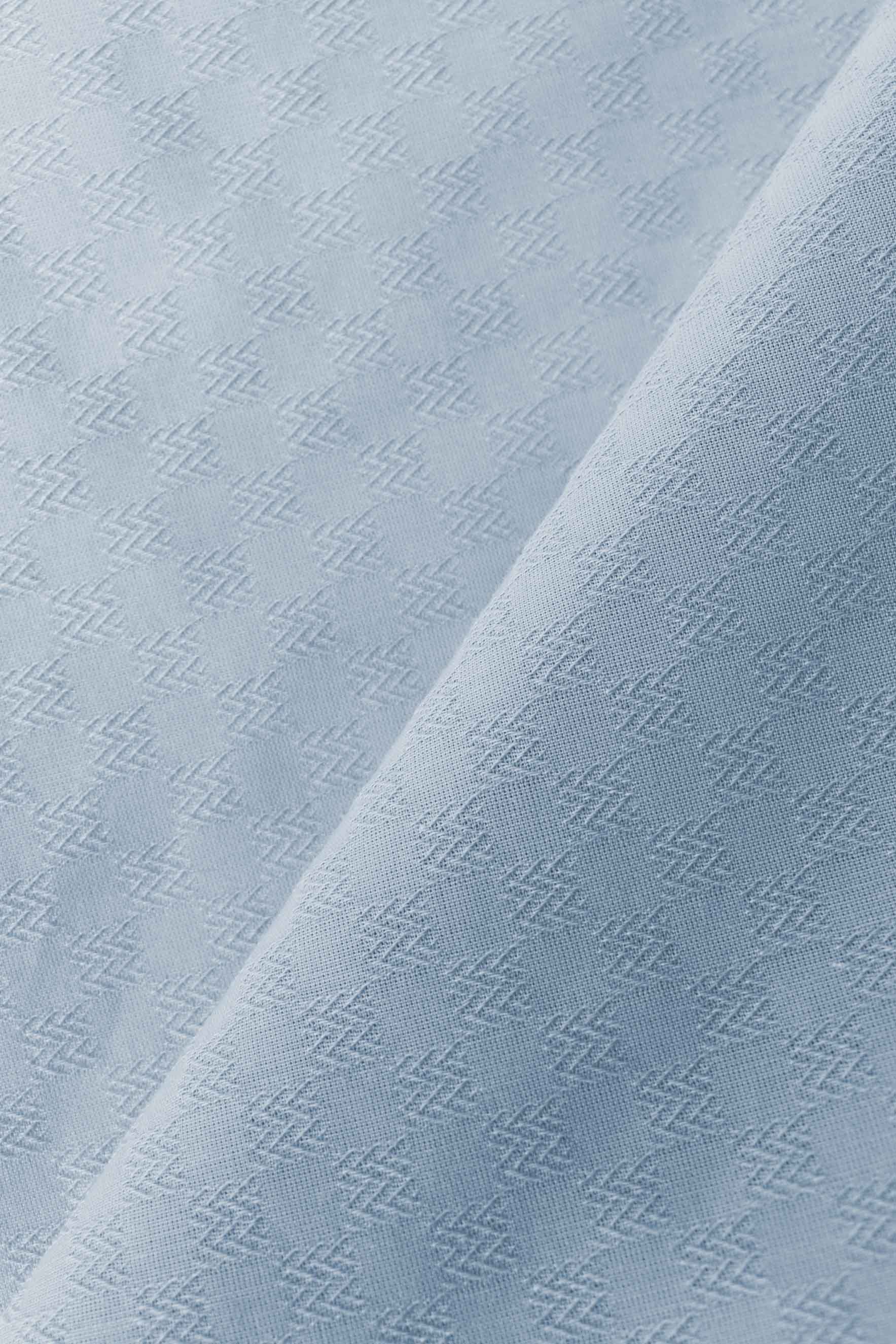 Twill cotton blend fabric with check pattern