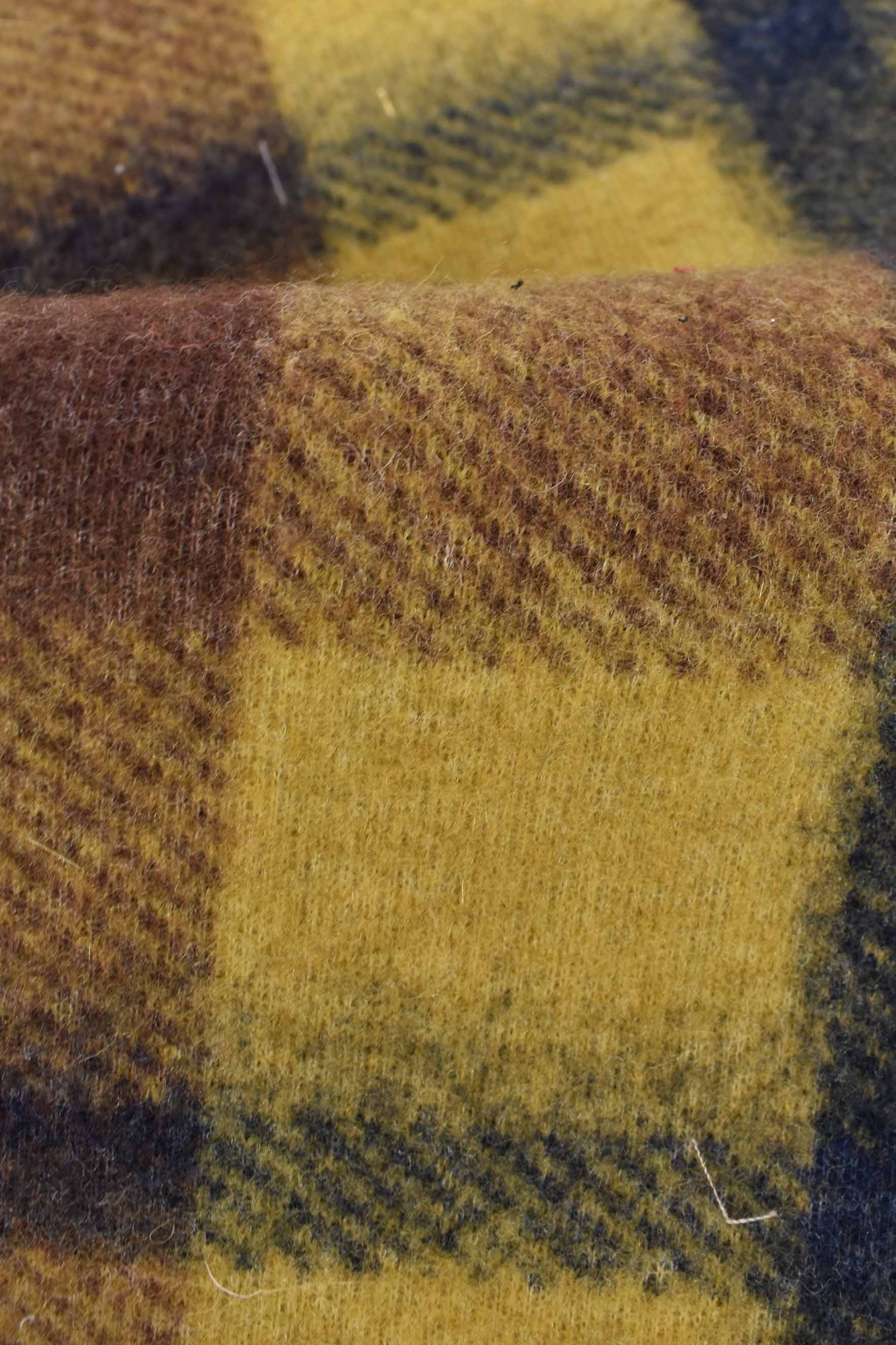 Tartan in misto lana vergine senape