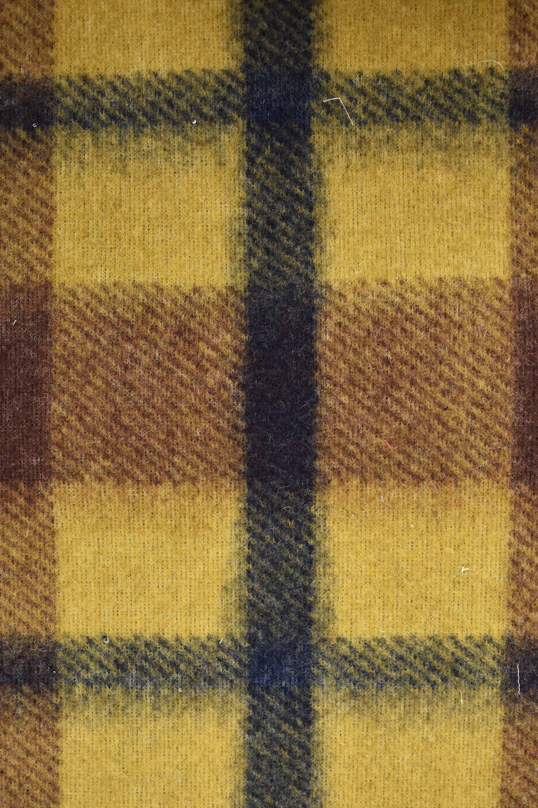 Tartan in misto lana vergine senape