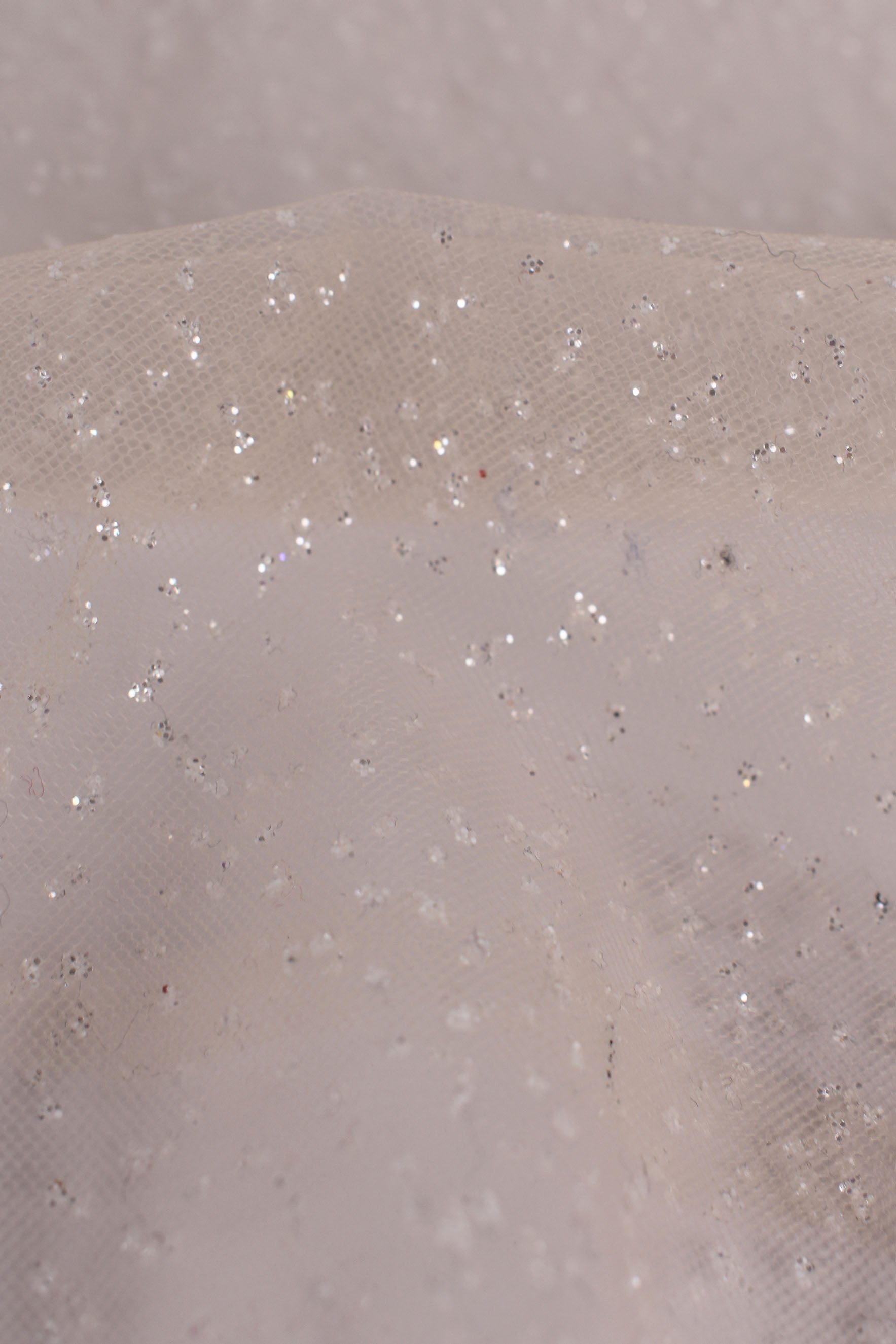 Tulle con glitter beige