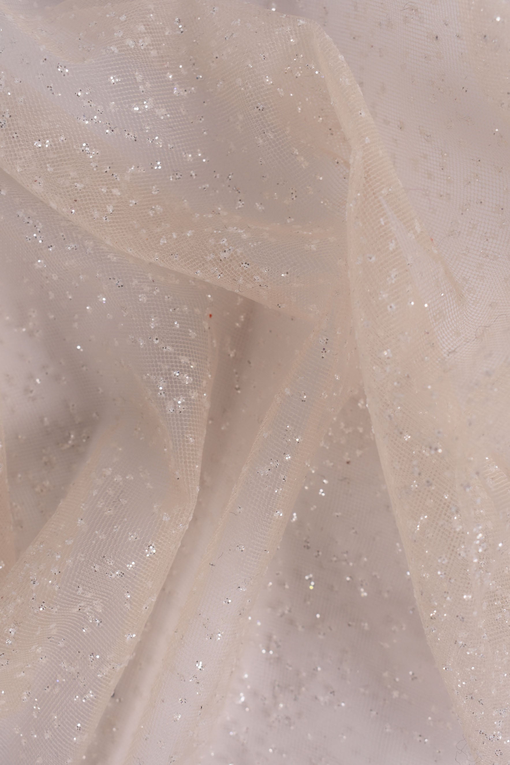 Tulle con glitter beige