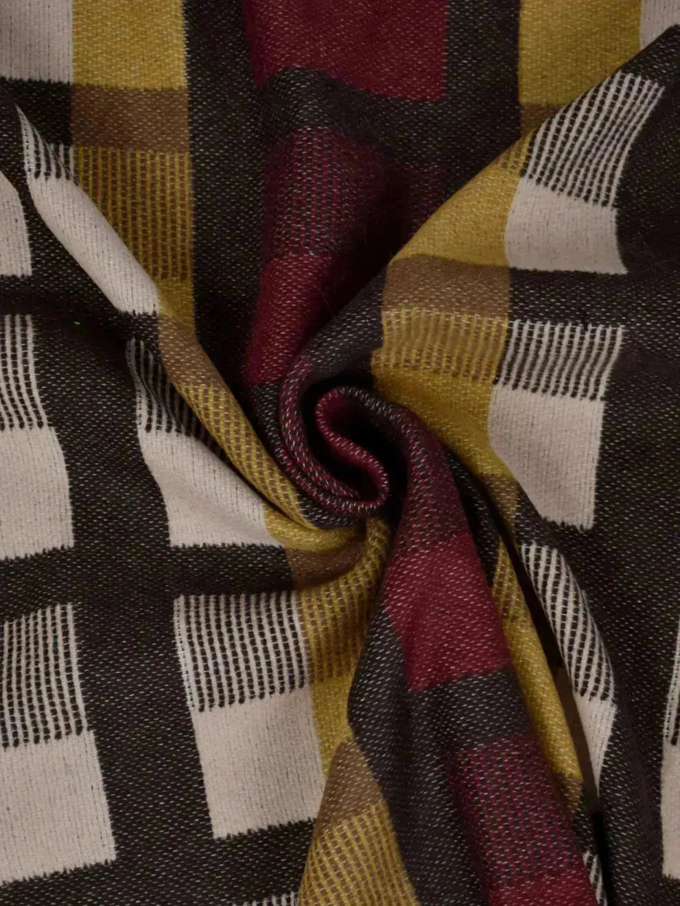 Brown wool blend check 1