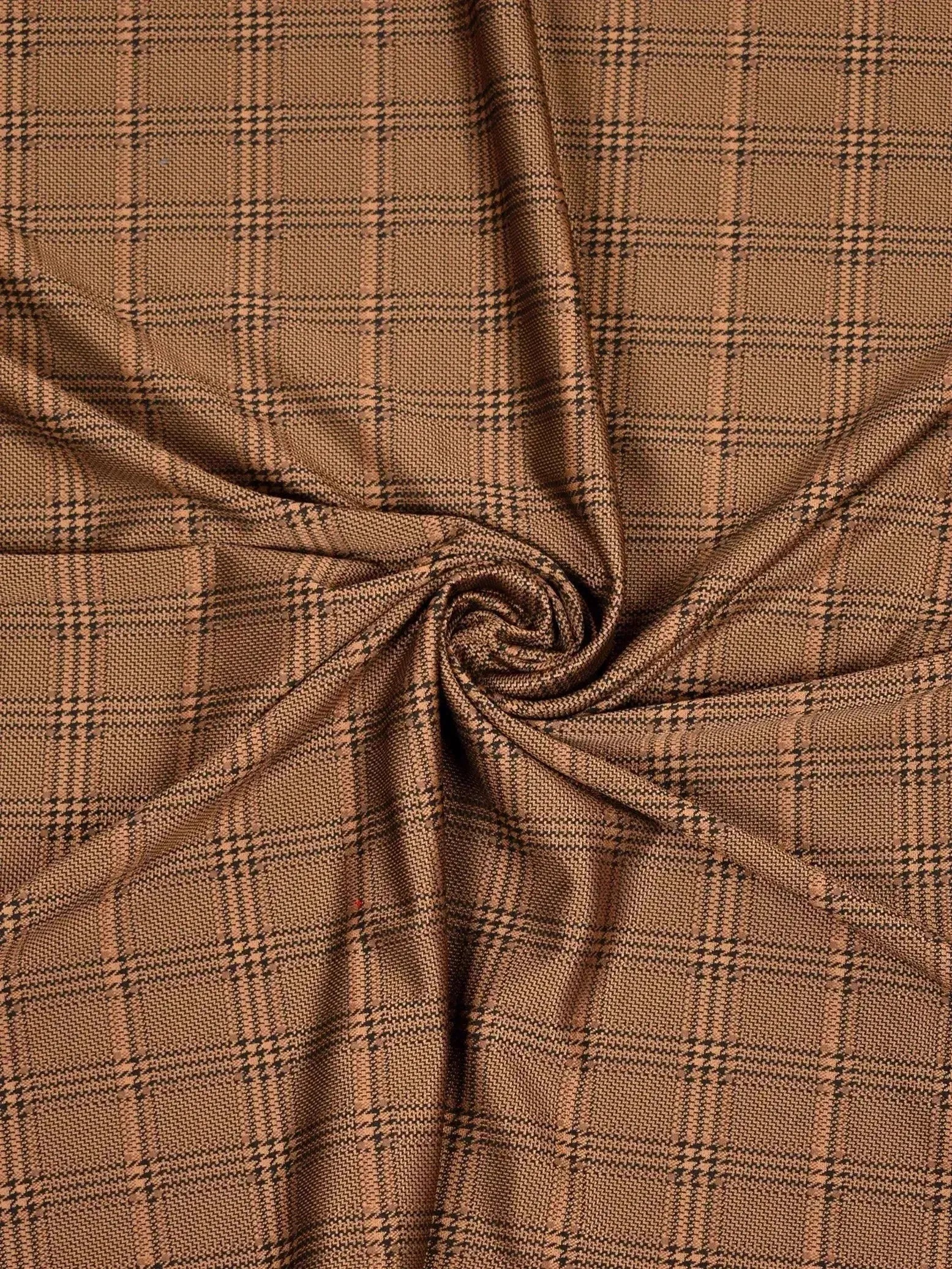 Punto milano tartan stretch marrone Punto milano tartan stretch marrone